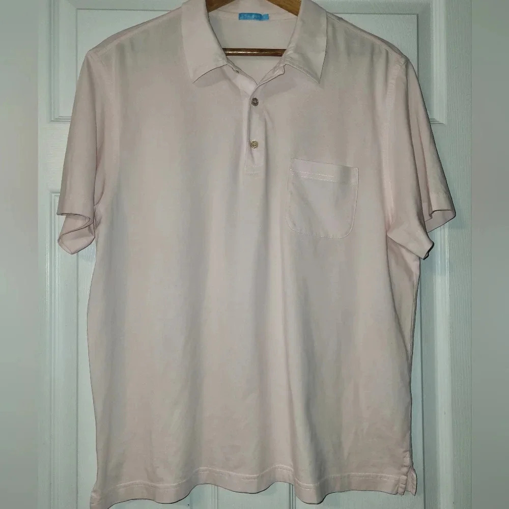 J McLaughlin Levi Polo Size X Large Light Pink 100% Pima Cotton‎